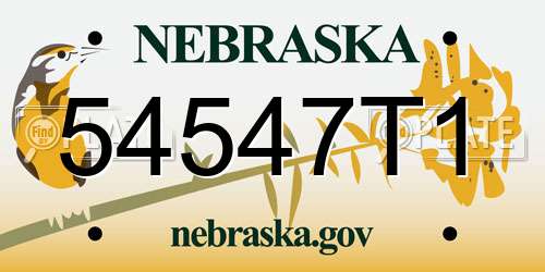 54547T1 Nebraska License Plate