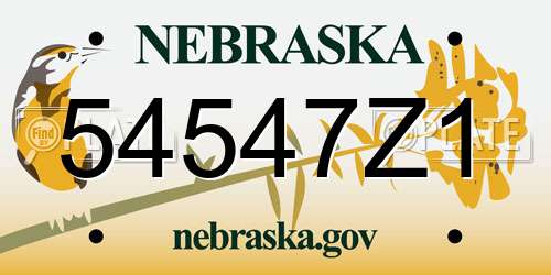54547Z1 Nebraska License Plate