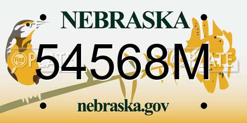 54568M Nebraska License Plate