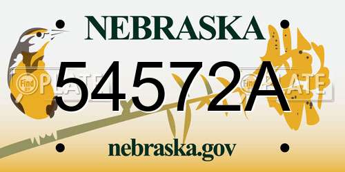 54572A Nebraska License Plate