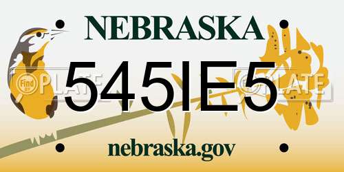 545IE5 Nebraska License Plate