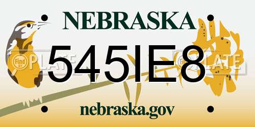 545IE8 Nebraska License Plate