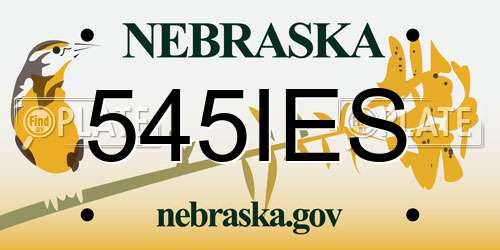 545IES Nebraska License Plate