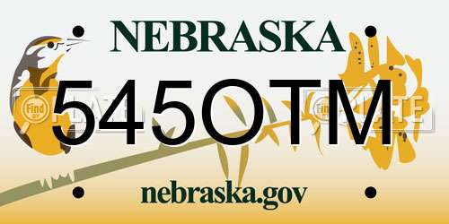 545OTM Nebraska License Plate