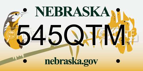 545QTM Nebraska License Plate
