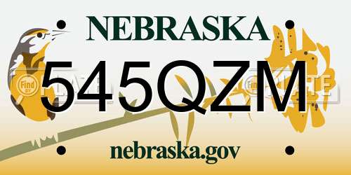 545QZM Nebraska License Plate