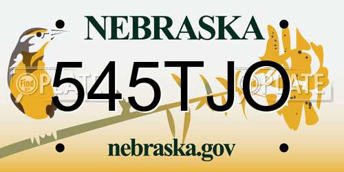 545TJO Nebraska License Plate
