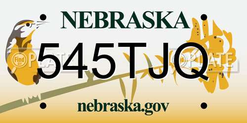 545TJQ Nebraska License Plate