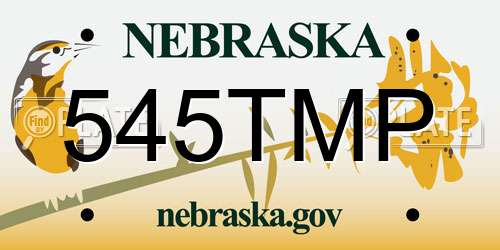 545TMP Nebraska License Plate