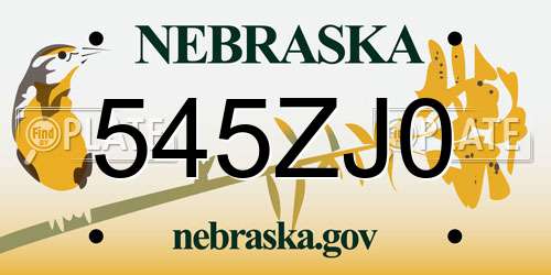 545ZJ0 Nebraska License Plate