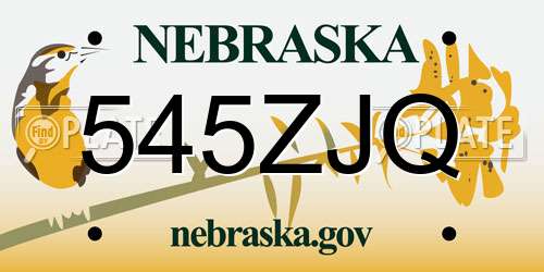 545ZJQ Nebraska License Plate