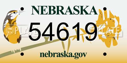 54619 Nebraska License Plate