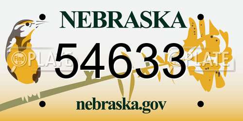 54633 Nebraska License Plate