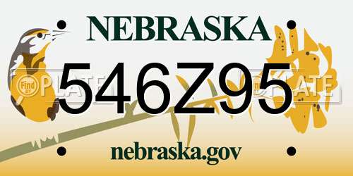 546Z95 Nebraska License Plate