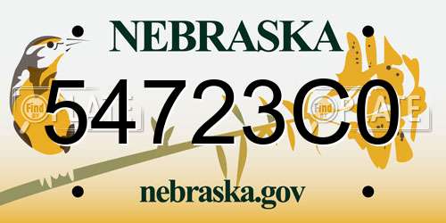 54723C0 Nebraska License Plate