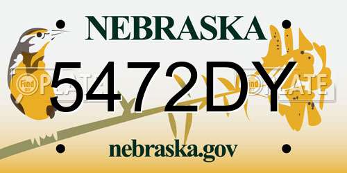 5472DY Nebraska License Plate
