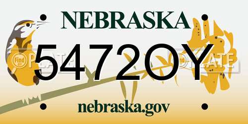 5472OY Nebraska License Plate