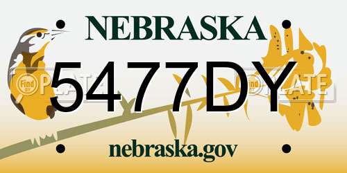 5477DY Nebraska License Plate