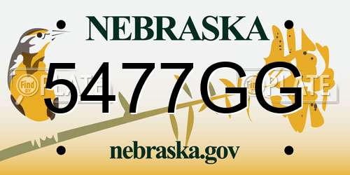 5477GG Nebraska License Plate