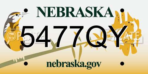 5477QY Nebraska License Plate