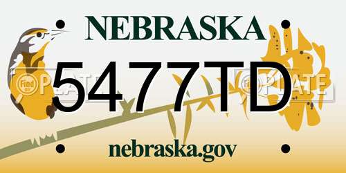5477TD Nebraska License Plate