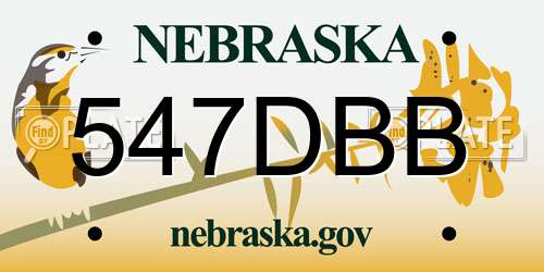 547DBB Nebraska License Plate