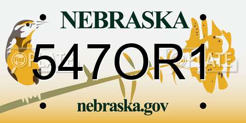 547OR1 Nebraska License Plate
