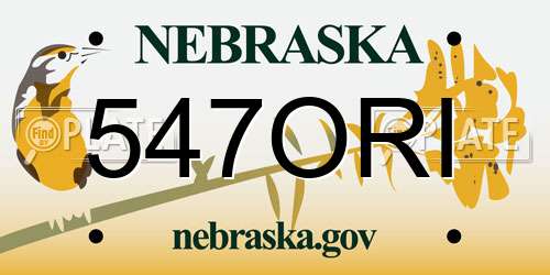 547ORI Nebraska License Plate