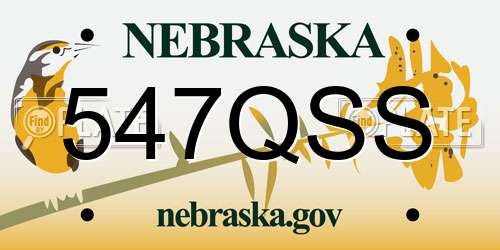 547QSS Nebraska License Plate