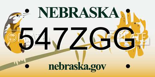 547ZGG Nebraska License Plate