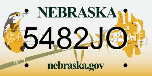 5482JO Nebraska License Plate