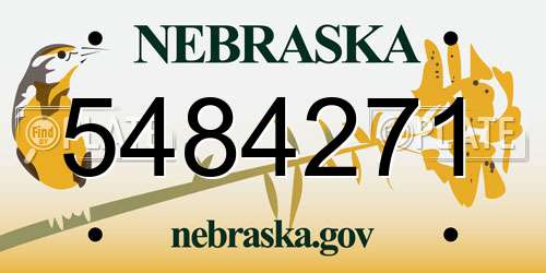 5484271 Nebraska License Plate