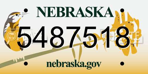 5487518 Nebraska License Plate