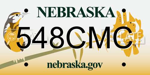 548CMC Nebraska License Plate