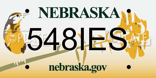 548IES Nebraska License Plate