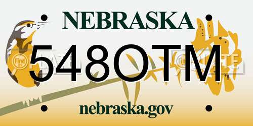 548OTM Nebraska License Plate