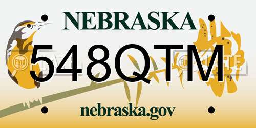 548QTM Nebraska License Plate