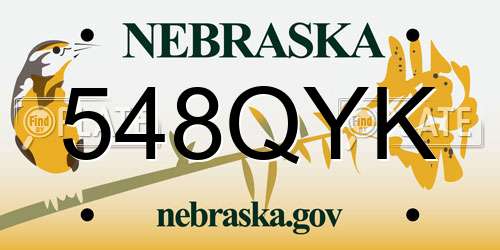 548QYK Nebraska License Plate