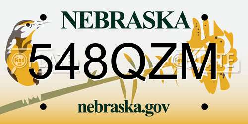 548QZM Nebraska License Plate