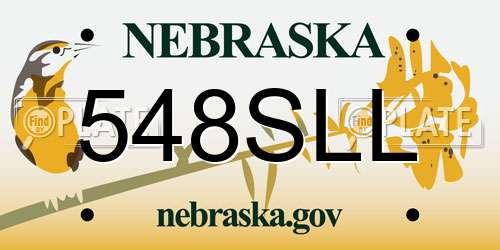 548SLL Nebraska License Plate