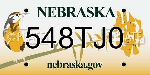 548TJ0 Nebraska License Plate