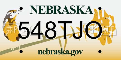 548TJO Nebraska License Plate
