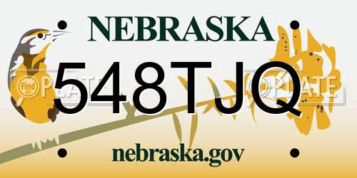 548TJQ Nebraska License Plate