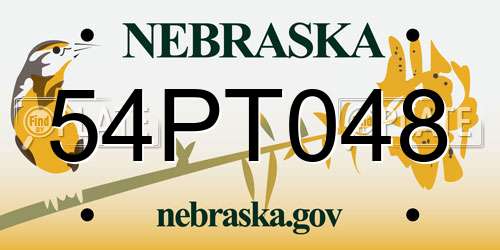 54PT048 Nebraska License Plate