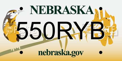 550RYB Nebraska License Plate