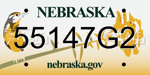 55147G2 Nebraska License Plate