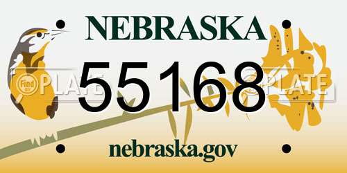 55168 Nebraska License Plate