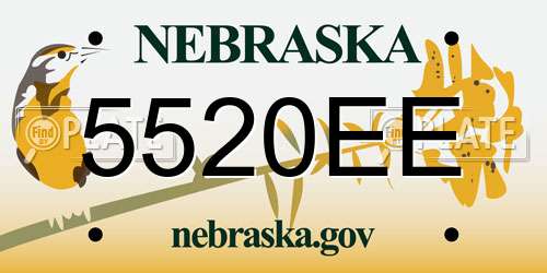 5520EE Nebraska License Plate