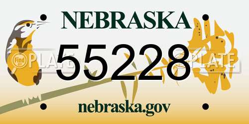 55228 Nebraska License Plate