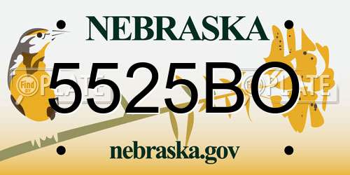 5525BO Nebraska License Plate